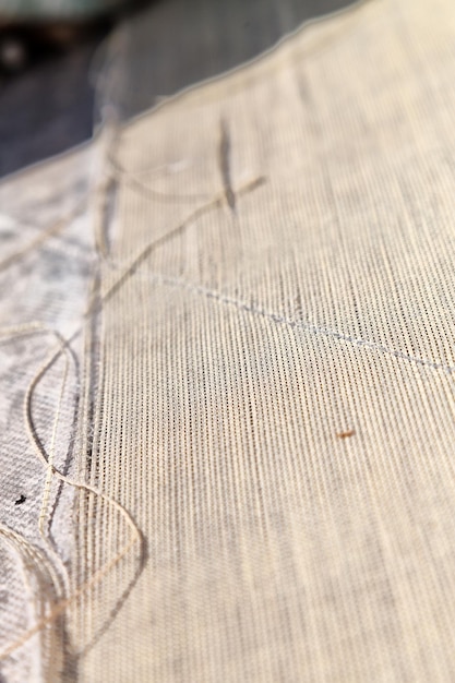 Detail stehu na ľanovej látke